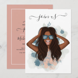Invitation Invitat de la soirée de bachelorette afro-américai