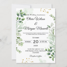 Invitation Invitat pour l'anniversaire du Mariage romantique 