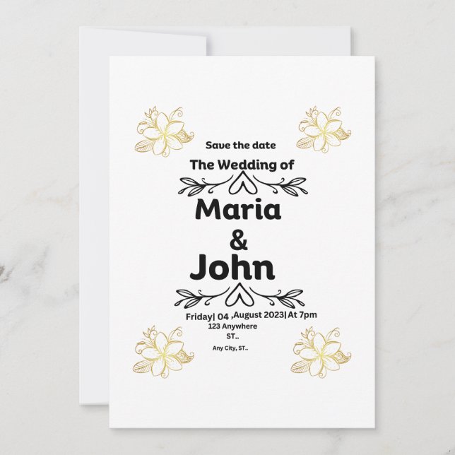 Invitation "Invitation à l'anniversaire du Mariage" (Devant)