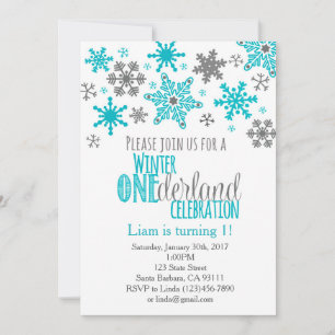 Invitation Invitation-Aqua d'anniversaire d'ONEderland de