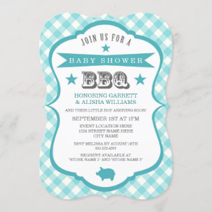 Invitation Invitation/Aqua de baby shower de barbecue de