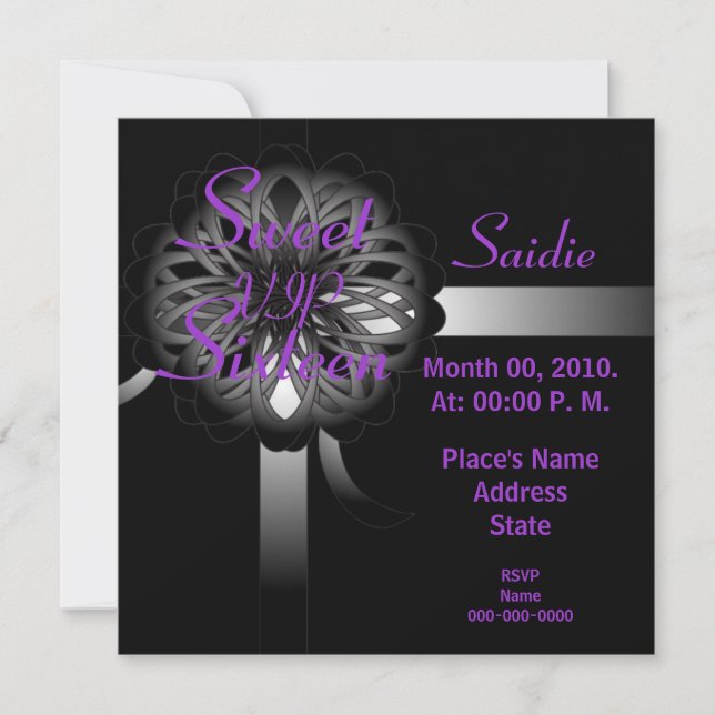 Invitation Invitation-cadeau de Sweet sixteen VIP - Personnal (Devant)