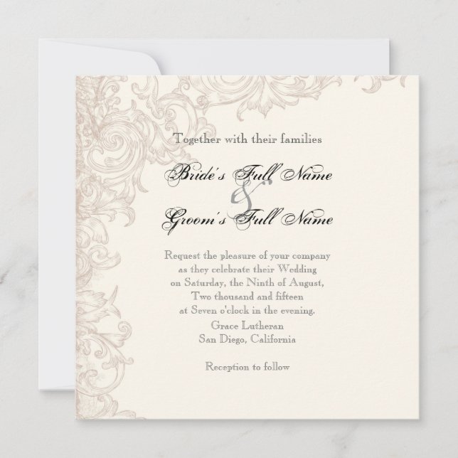 Invitation Invitation, Carré - Wings of Love Mariage Collecti (Devant)
