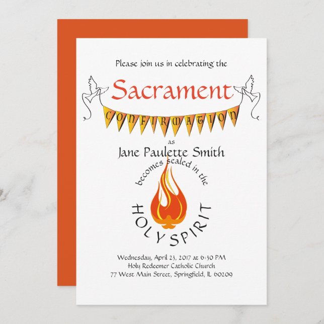 Invitation Invitation/faire-part de confirmation : Vibrant (Devant / Derrière)