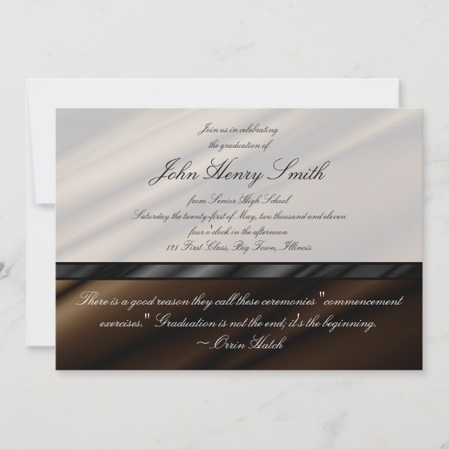 Invitation Invitation/Faire-part de graduation de la soie au  (Devant)