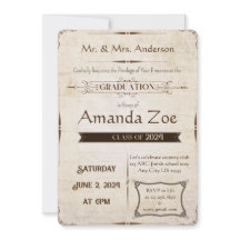 Invitation/Faire-part de graduation vintage