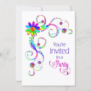Invitation Invitation, Fun Floral, Colorful