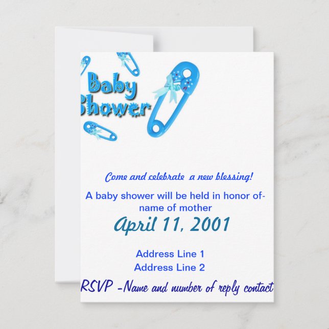 Invitation Invitation-Garçon de baby shower (Devant)