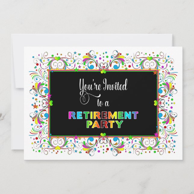 Invitation Invitation, Parti de la retraite, Couleurs/Design  (Devant)