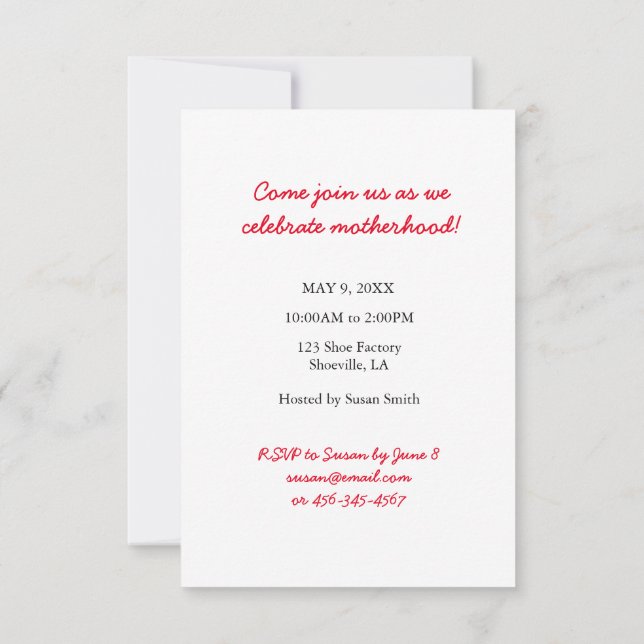 Invitation Invitation, personnalisable Fête des Mères Brunch (Dos)