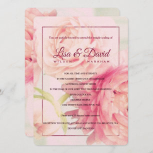 Invitation Invitation-Pivoines de mariage et de réception de