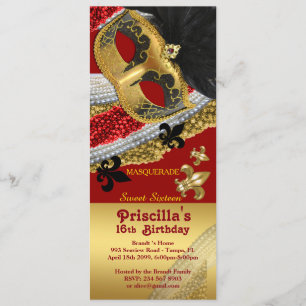 Invitation "Invitation style billet", "Sweet sixteen d'annive