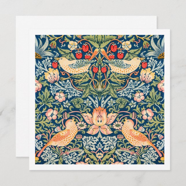 INVITATION INVITATION: WILLIAM MORRIS : STRAWBERRY THES (Devant / Derrière)