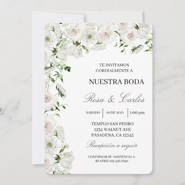 Invitation Invité de boda de flor hortensia (Devant)