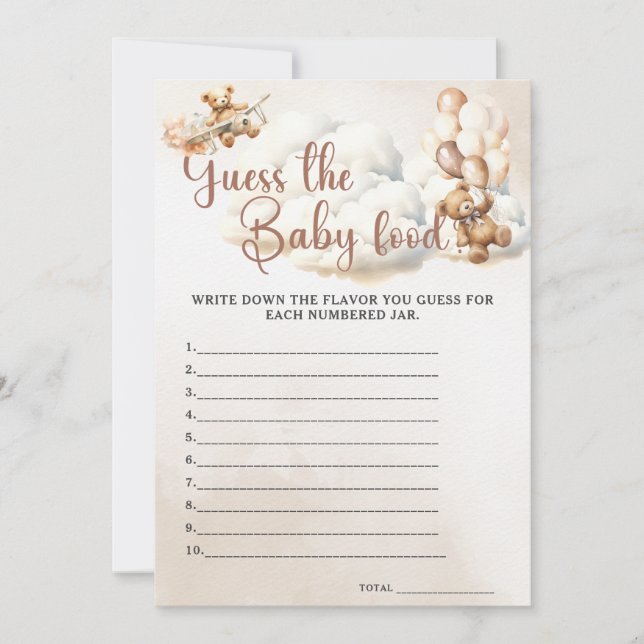 Invitation INVITER LE BÉBÉ Baby shower ALIMENTAIRE JEU MON OU (Devant)