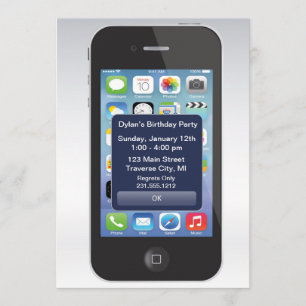 Invitation iPhone Anniversaire de la fête SMS Smart Cell Phon