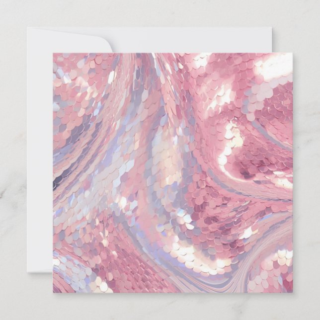 Invitation Iridesecent Pink and Purple Sequin (Devant)