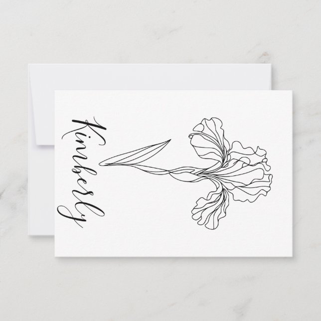 Invitation Iris de février fleur de naissance personnalisée (Devant)