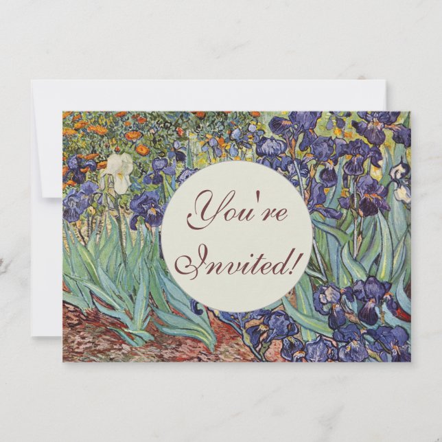 Invitation Iris de Van Gogh Peinture Impressionniste (Devant)