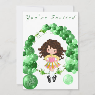 Invitation Irish Dance Green Balloc Arch fête d'anniversaire