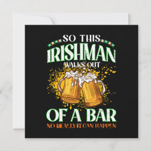 Invitation Irishman Boire de la bière Saint Patrick's Day