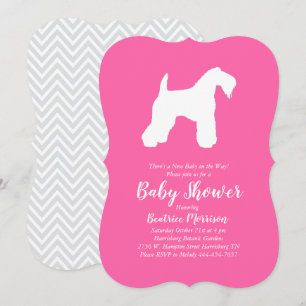 Invitation Irlandais Kerry Blue Terrier chien Baby shower ros