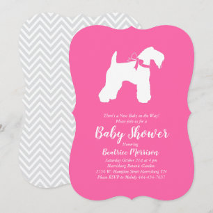 Invitation Irlandais Kerry Blue Terrier chien Baby shower ros