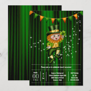 Invitation Irlandais leprechaun jig shamrock de lapin vacance