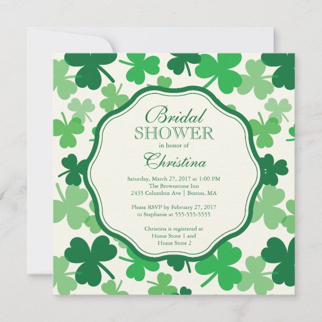 Invitation irlandaise de Fête de la mariée de (Devant)