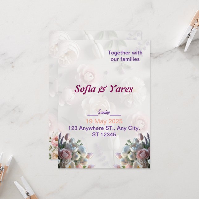 Invitation is translated to French as "Invitation" (Devant/Arrière en situation)