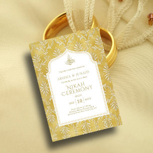 Invitation Islam Royal Golden Damask Muslim Nikah Mariage