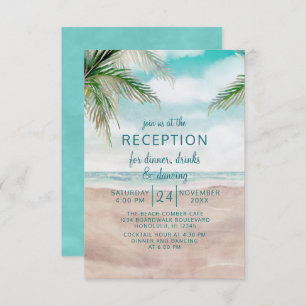 Invitation Island Breeze Plage tropicale Réception de mariage