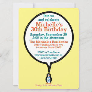 Invitation Israël Ms Penguin Personnalisé 