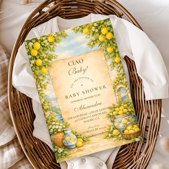 Invitation Italian Lemon Garden Baby Shower (Créateur téléchargé)