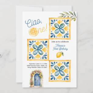 Invitation Italian Summer 1er Anniversaire Lemon Ciao One Ama
