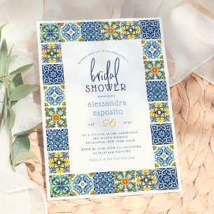 Invitation Italian Tiles   Lemon Theme Summer Bridal Shower