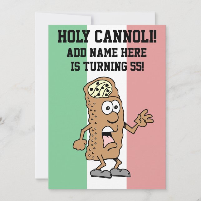 Invitation Italie : 55 ans de Saint Cannoli (Devant)