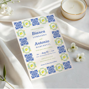 Invitation Italie Italie Amalfi Coast Lemon Carrelage Mariage