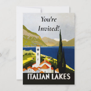 Invitation Italie Lacs Vintage voyage Italie