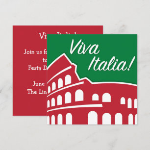 Invitation Italie patriotique Viva Italia personnalisable