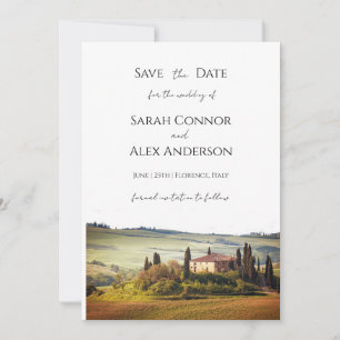 Invitation Italie sauve la date, mariage en Toscane