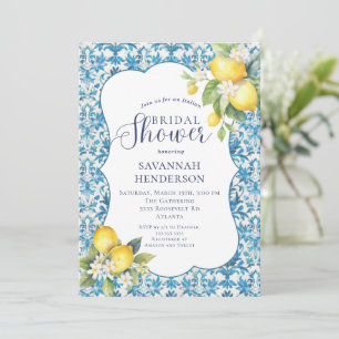 Invitation Italien Amalfi Lemon Bleu Jaune Mariage Shower