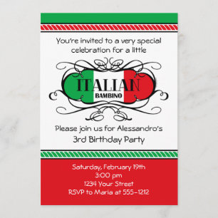 Invitation italienne de fête d'anniversaire du
