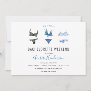 Invitation Itinéraire Bachelorette Lingerie Bleue