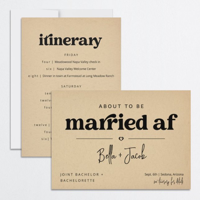 Invitation Itinéraire conjoint du Bachelor et de la Bachelore (Créateur téléchargé)