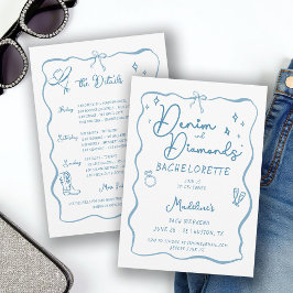 Invitation Itinéraire de bachelorette avec écriture manuscrit