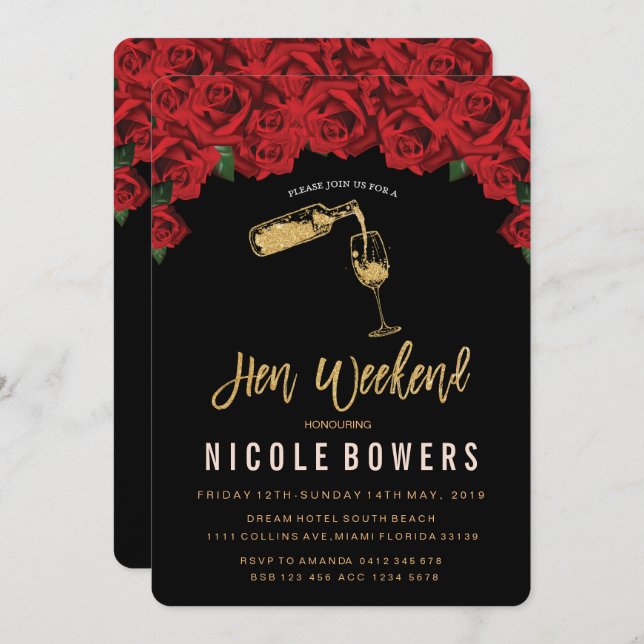 Invitation Itinéraire De Fin De Semaine (Devant / Derrière)