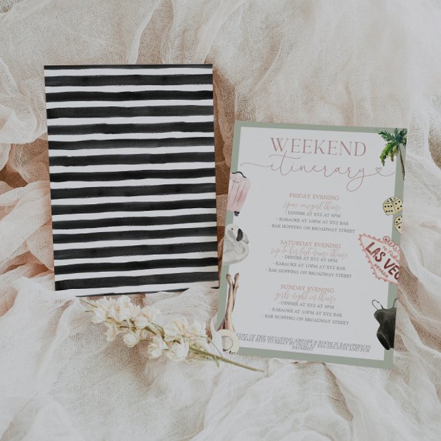 Invitation Itinéraire de la bachelorette de Las Vegas (Créateur téléchargé)