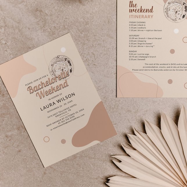 Invitation Itinéraire de la soirée du week-end de disco rétro (Créateur téléchargé)