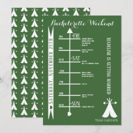 Invitation Itinéraire de week-end de célibataire au camp des